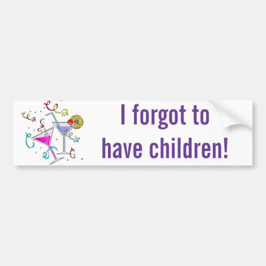 Ze vergat kinderen te krijgen bumpersticker (Voorkant)