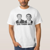 Ze vergrendelen anti-Hillary Obama-versnelling T-shirt (Voorkant)