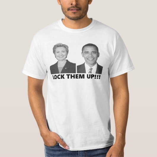 Ze vergrendelen anti-Hillary Obama-versnelling T-shirt (Voorkant)