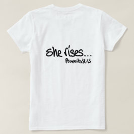 Ze verhoogt Christelijke vrouwen citeert de woorde T-shirt