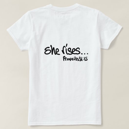 Ze verhoogt Christelijke vrouwen citeert de woorde T-shirt (Design achterkant)