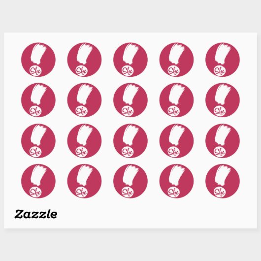 Ze verklaart Stickers voor wit ontwerp (Vel)