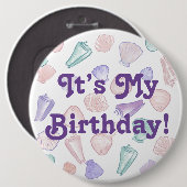 Ze verkoopt Sea Shells Verjaardag Meisje Pin Ronde Button 6,0 Cm (Voorkant /achterkant)