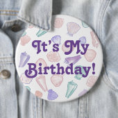 Ze verkoopt Sea Shells Verjaardag Meisje Pin Ronde Button 6,0 Cm (In situ)