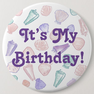 Ze verkoopt Sea Shells Verjaardag Meisje Pin Ronde Button 6,0 Cm