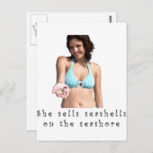 Ze verkoopt zeeschelpen aan de kust briefkaart (Voorkant / Achterkant)