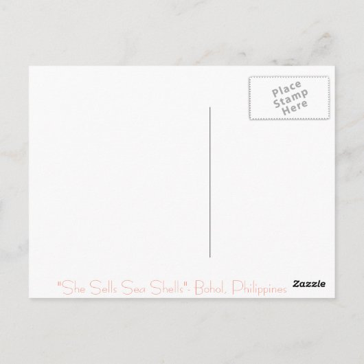 Ze verkoopt zeeschelpen briefkaart (Achterkant)