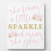 Ze verlaat een kleine Sparkle Princess Room Sign Fotoplaat (Voorkant)