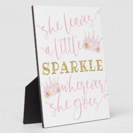 Ze verlaat een kleine Sparkle Princess Room Sign Fotoplaat