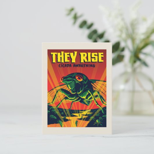 Ze verrijzen Cicada ontwaken Briefkaart (Staand voorkant)