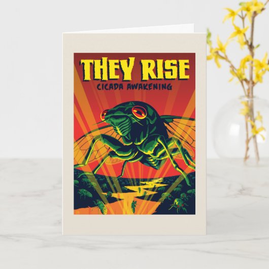 Ze verrijzen Cicada ontwaken Kaart (Gele Bloem)