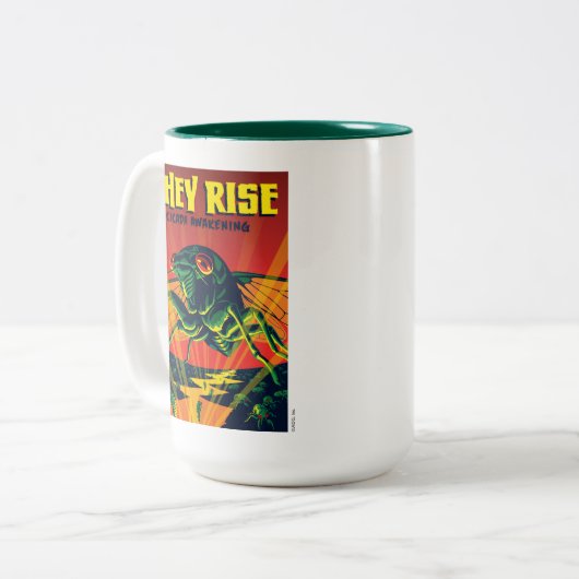 Ze verrijzen Cicada ontwaken Tweekleurige Koffiemok (Voorkant links)