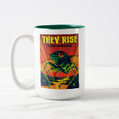 Ze verrijzen Cicada ontwaken Tweekleurige Koffiemok (Links)