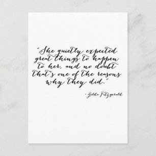 Ze verwachtte stilletjes geweldige dingen briefkaart