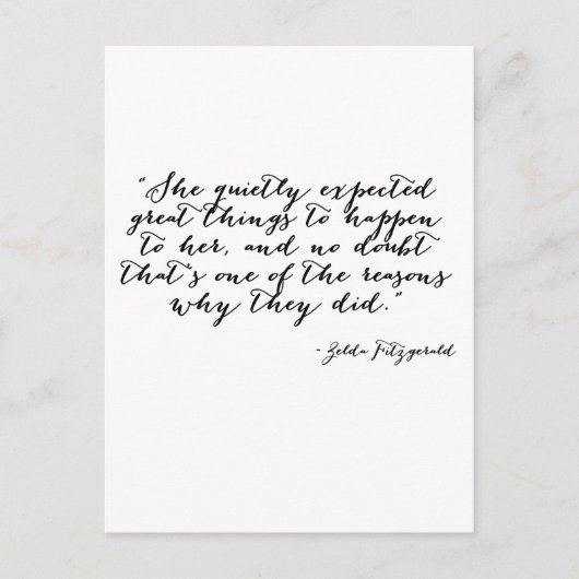 Ze verwachtte stilletjes geweldige dingen briefkaart (Voorkant)