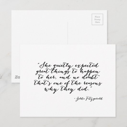 Ze verwachtte stilletjes geweldige dingen briefkaart (Voorkant / Achterkant)