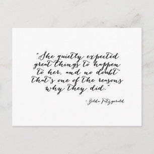 Ze verwachtte stilletjes geweldige dingen briefkaart