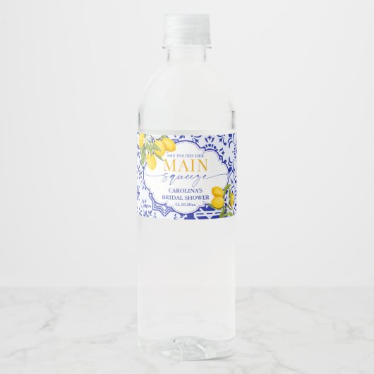 Ze Vierde Haar Bruidsfeest 'Main Squeeze' Waterfles Etiket (Voorkant)