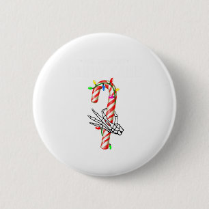 Ze vindt mijn Kerstman Kerst Skelet Koppel Kerstmi Ronde Button 5,7 Cm