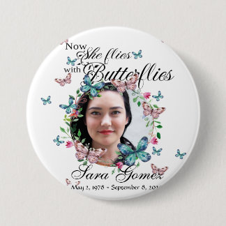 Ze vliegt met vlinders Button