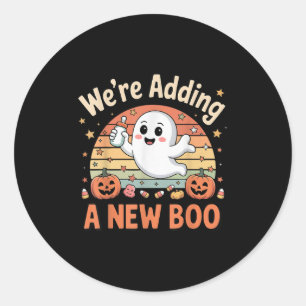 Ze voegden een nieuwe boekengeest toe Halloween Zw Ronde Sticker