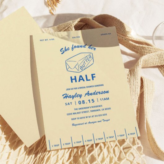 Ze vond boter half bruiloftsborrel  kaart