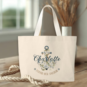 Ze Vond Haar Anker Nautische Bruids- Grote Tote Bag