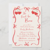 Ze vond haar Beau Bows and Cherries Vrijgezellenfe Kaart (Voorkant)