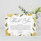 Ze vond haar belangrijkste citrus bruiloftsfeest bedankkaart (Staand voorkant)