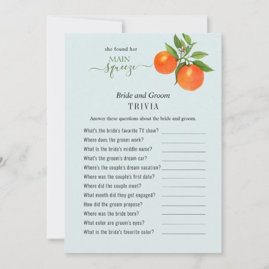 Ze vond haar belangrijkste drukkerij Shower Trivia Kaart (Voorkant)