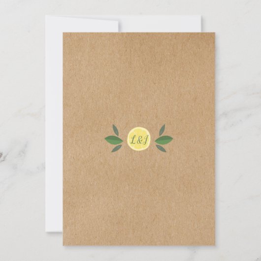 Ze vond haar belangrijkste knijp citroen bruiloft  kaart (Achterkant)