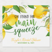 Ze vond haar belangrijkste knijpfles mousserende w sparkling wijnetiket (Enkel label)