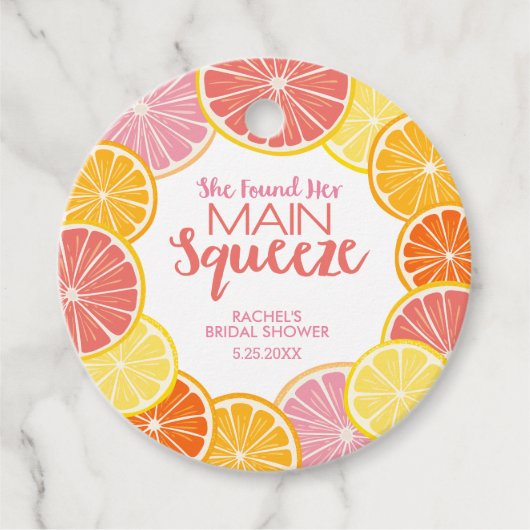 Ze vond haar belangrijkste knuffel bruidsdouche bedankjes labels (Voorkant)