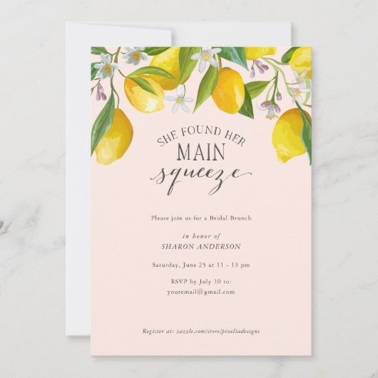 Ze vond haar belangrijkste knuppel, Lemon Bridal B Kaart (Voorkant)