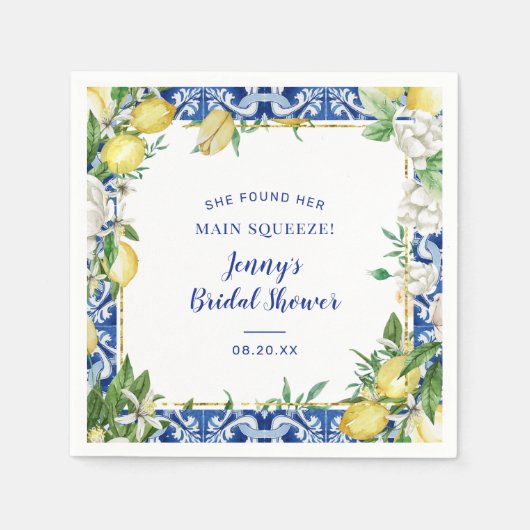 Ze vond haar belangrijkste squeeze citroen bruids  servet (Voorkant)