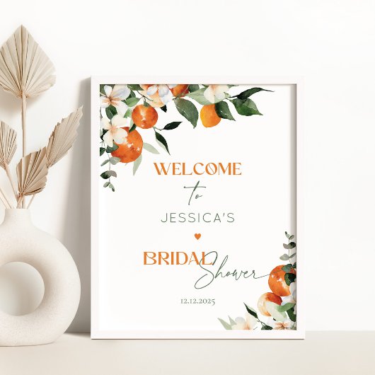 Ze vond haar belangrijkste squeeze citrus bruids w poster