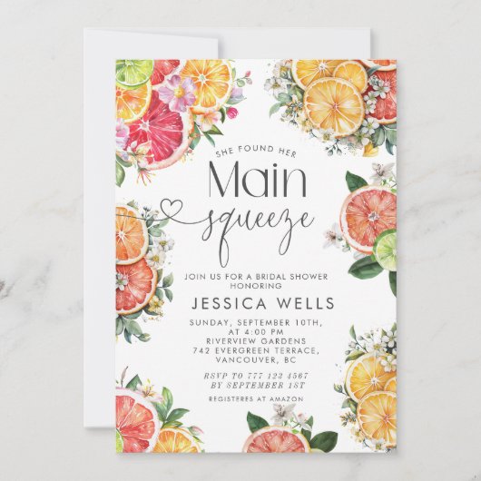 Ze vond haar belangrijkste squeeze Citrus Vrijgeze Kaart (Voorkant)