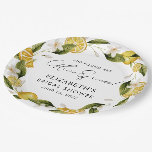 Ze vond haar belangrijkste squeeze Citrus Vrijgeze Papieren Bordje (Gekanteld)