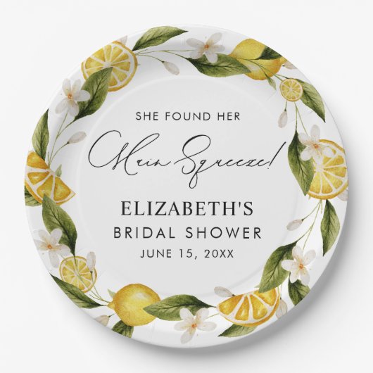 Ze vond haar belangrijkste squeeze Citrus Vrijgeze Papieren Bordje (Voorkant)