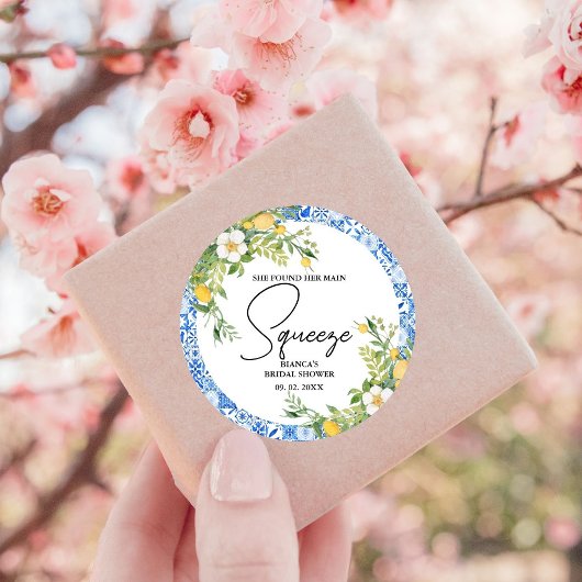 Ze vond haar belangrijkste squeeze lemon Bruidsme Ronde Sticker