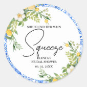 Ze vond haar belangrijkste squeeze lemon Bruidsme Ronde Sticker (Voorkant)