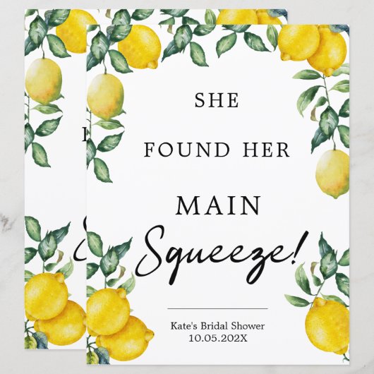 Ze vond haar belangrijkste squeeze Lemons Vrijgeze (Voorkant / Achterkant)