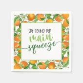 Ze vond haar belangrijkste squeeze Orange Bruiloft Servet (Voorkant)