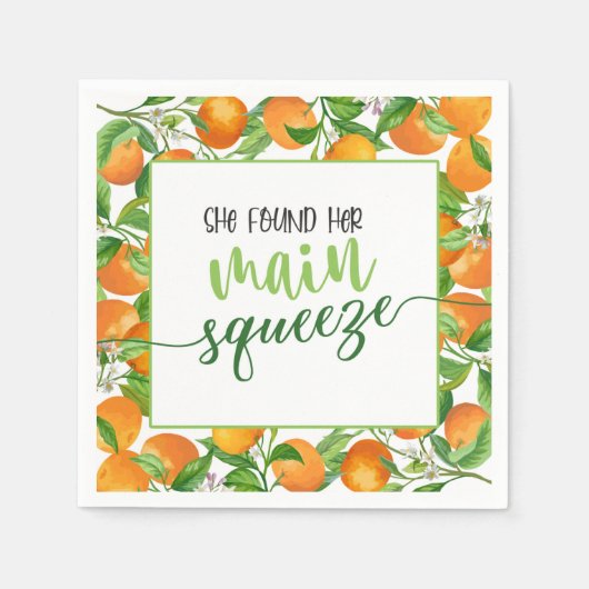 Ze vond haar belangrijkste squeeze Oranje Bruiloft Servet (Voorkant)