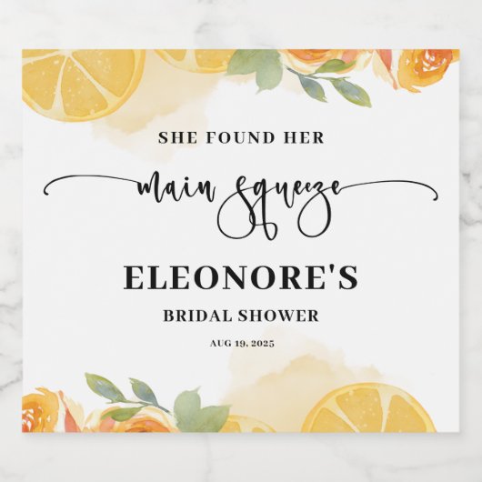 Ze vond haar belangrijkste squeeze-Vrijgezellenfee Sparkling Wijnetiket (Enkel label)