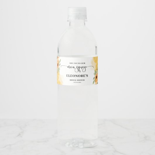 Ze vond haar belangrijkste squeeze-Vrijgezellenfee Waterfles Etiket (Voorkant)