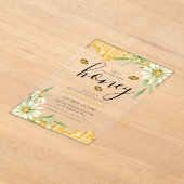 Ze vond haar bij-thema bruidsdouche met madeliefje acryl uitnodigingen (Laagn)