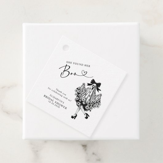 Ze vond haar Boo Ghost Floral Vrijgezellenfeest Bedankjes Labels (In situ)