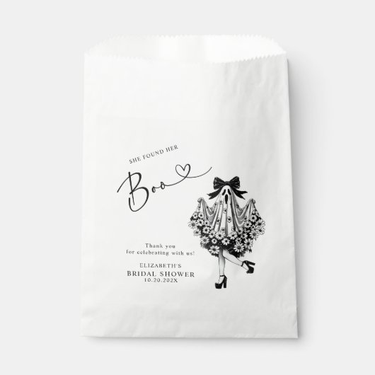 Ze vond haar Boo Ghost Floral Vrijgezellenfeest Bedankzakje (Voorkant)