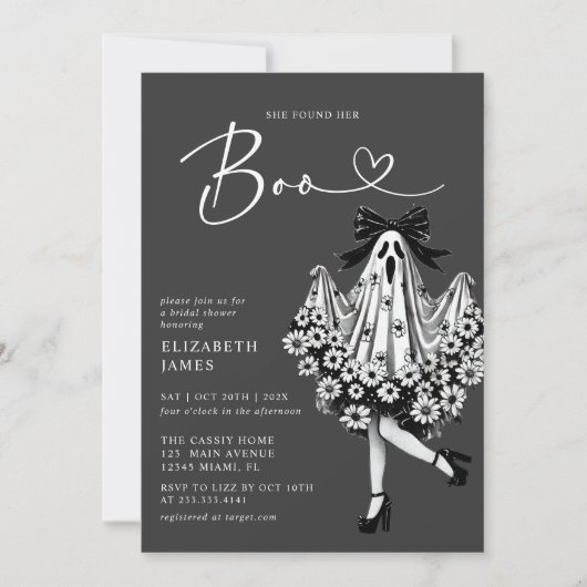 Ze vond haar Boo Ghost Floral Vrijgezellenfeest Kaart (Voorkant)